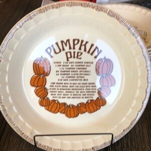 Vintage Royal China by Jeannette Pumpkin Pie 11” Recipe Pie made in USA